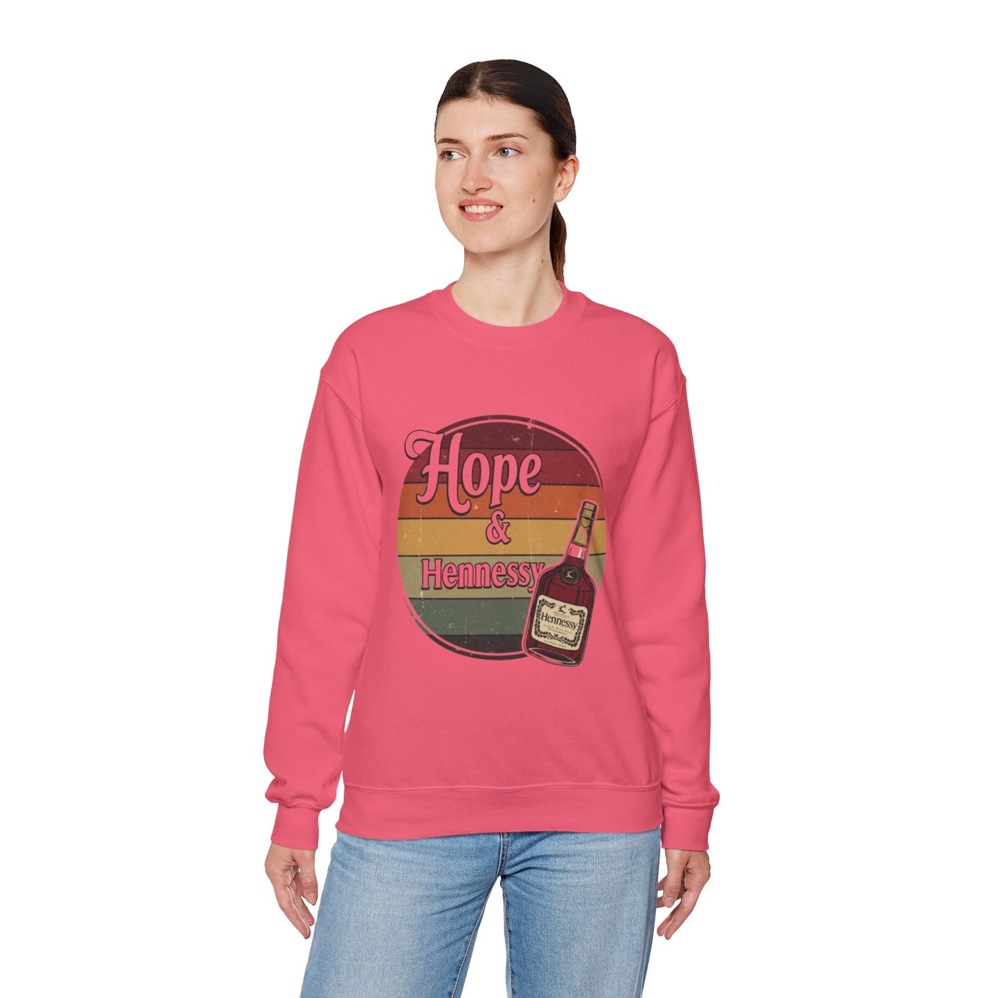 Hope & Hennessy Crewneck Sweatshirt, Unisex Sweatshirt, Vintage Style Apparel, Comfortable Casual Wear, Gift Idea for Friends