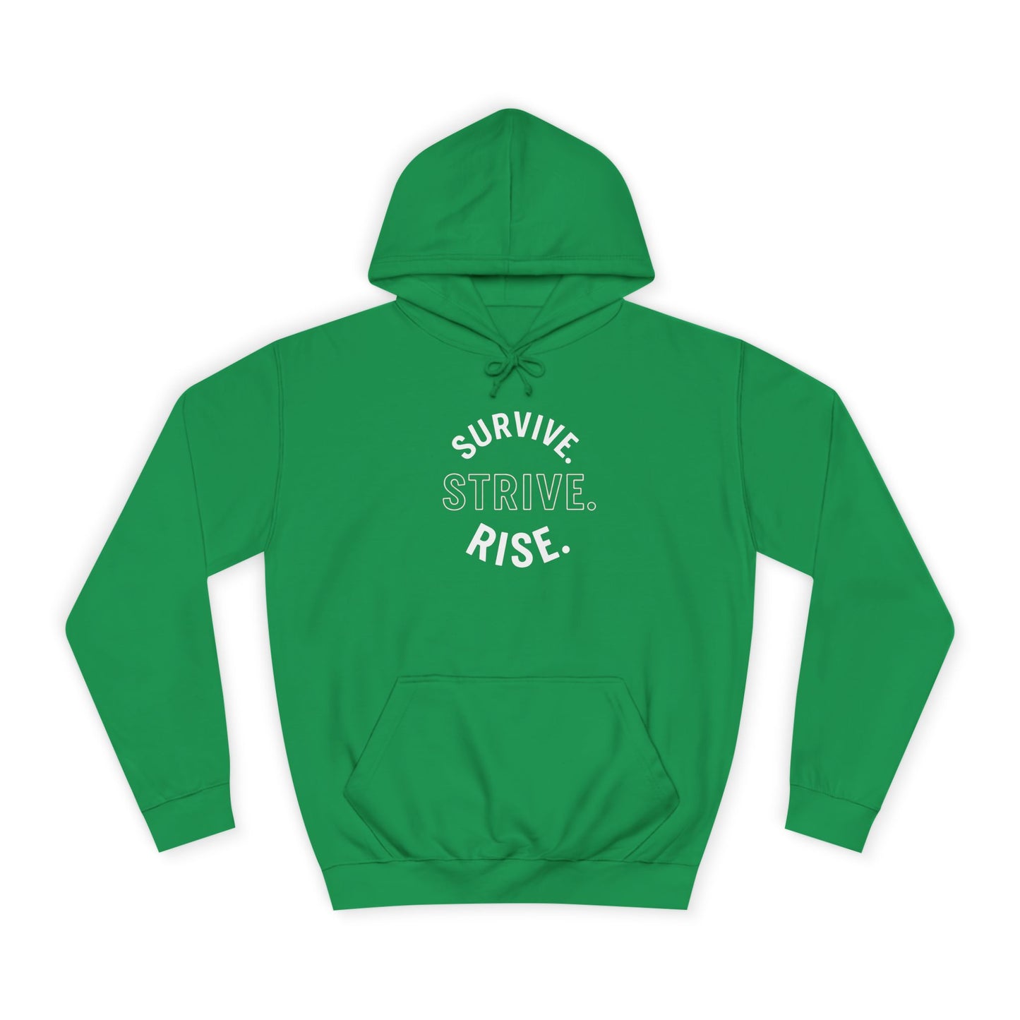 Survive & Rise Unisex College Hoodie - Inspirational Sweatshirt, Trendy Apparel, Perfect Gift for Students, College Life, Motivational Wear