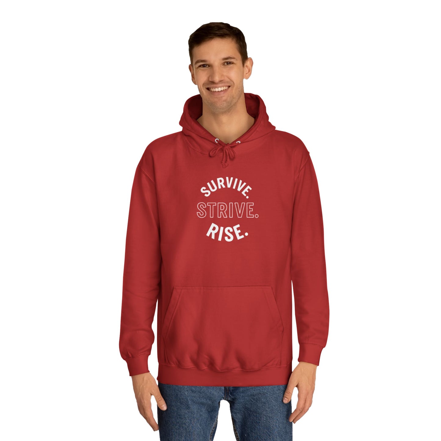 Survive & Rise Unisex College Hoodie - Inspirational Sweatshirt, Trendy Apparel, Perfect Gift for Students, College Life, Motivational Wear