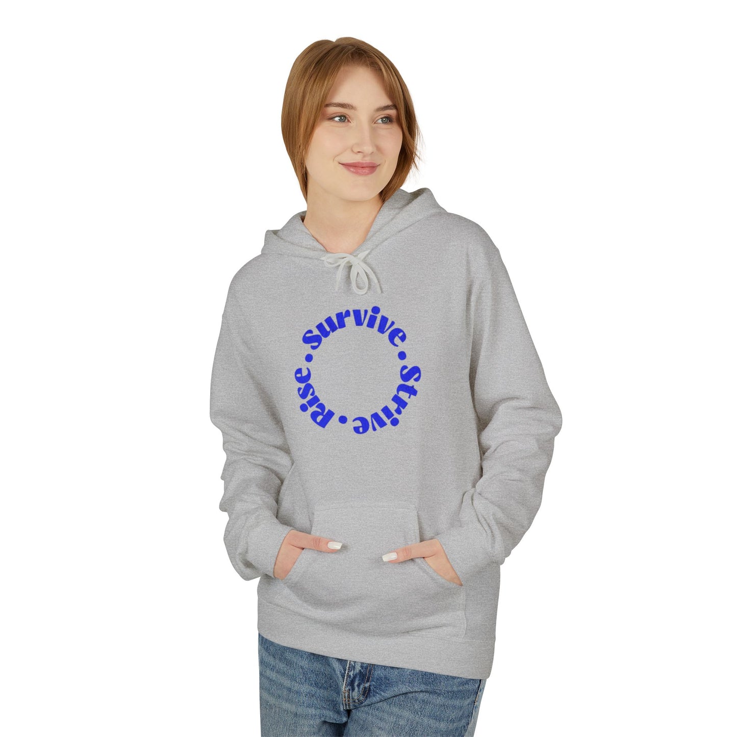 Survive, Shine, Rise Hoodie | Motivational Unisex Fleece Sweatshirt for Daily Inspiration, Gift for Friends, Cozy Loungewear