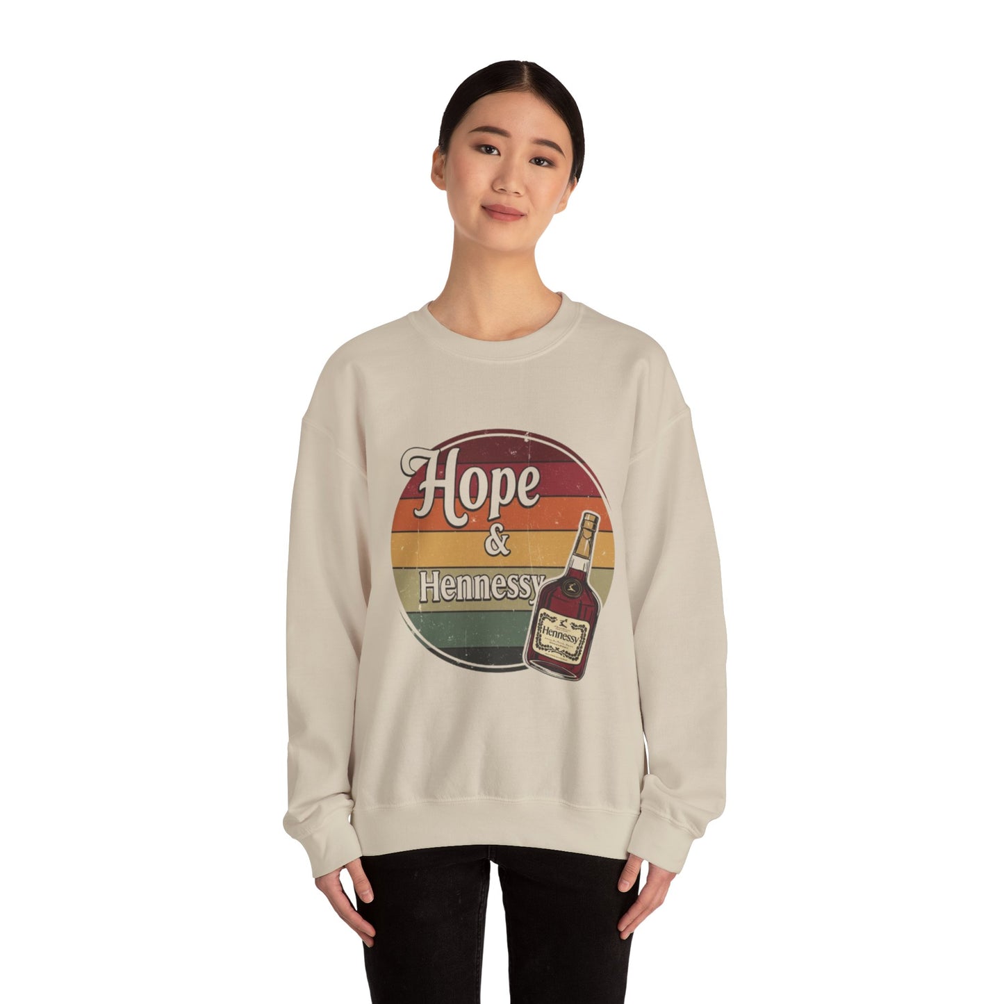Hope & Hennessy Crewneck Sweatshirt, Unisex Sweatshirt, Vintage Style Apparel, Comfortable Casual Wear, Gift Idea for Friends