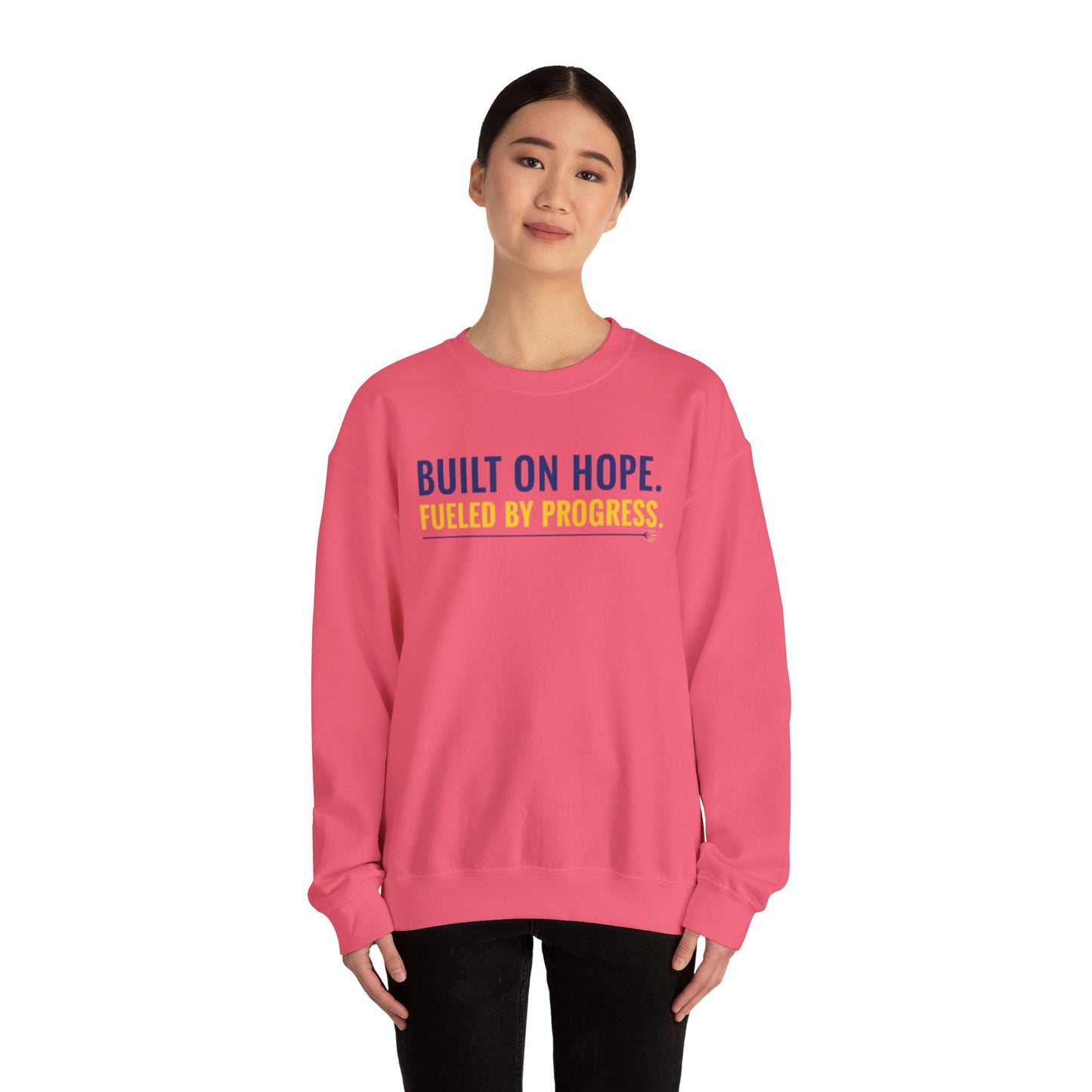 Hope & Progress Crewneck Sweatshirt, Inspirational Apparel, Cozy Layer, Gifts for Friends, Motivational Sweatshirt