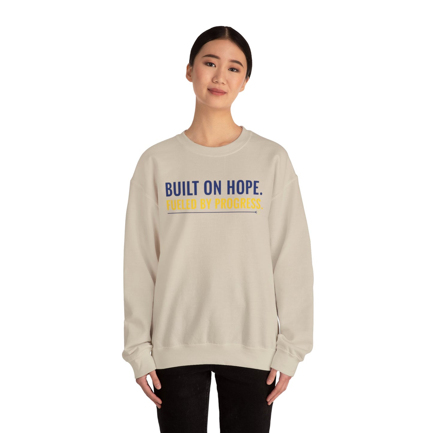Hope & Progress Crewneck Sweatshirt, Inspirational Apparel, Cozy Layer, Gifts for Friends, Motivational Sweatshirt