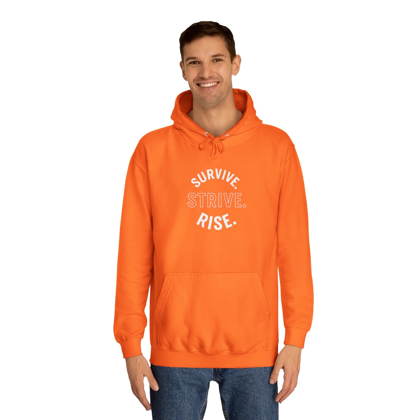 Survive & Rise Unisex College Hoodie - Inspirational Sweatshirt, Trendy Apparel, Perfect Gift for Students, College Life, Motivational Wear