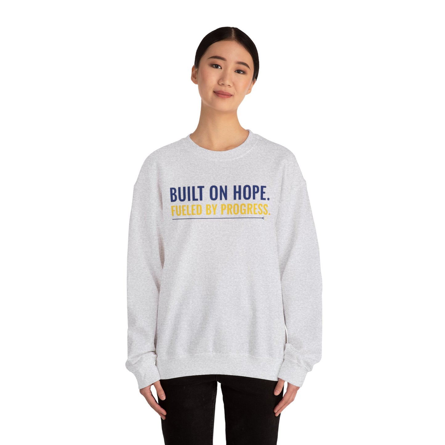 Hope & Progress Crewneck Sweatshirt, Inspirational Apparel, Cozy Layer, Gifts for Friends, Motivational Sweatshirt