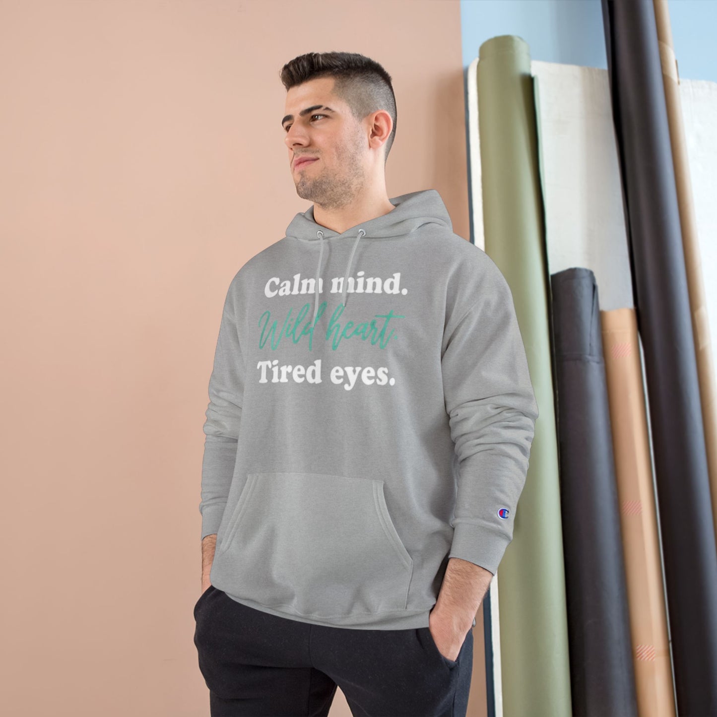 Calm Mind Wild Heart Hoodie | Motivational Champion Sweatshirt, Cozy Gift, Inspirational Apparel, Relaxing Outfit, Mindfulness Clothing