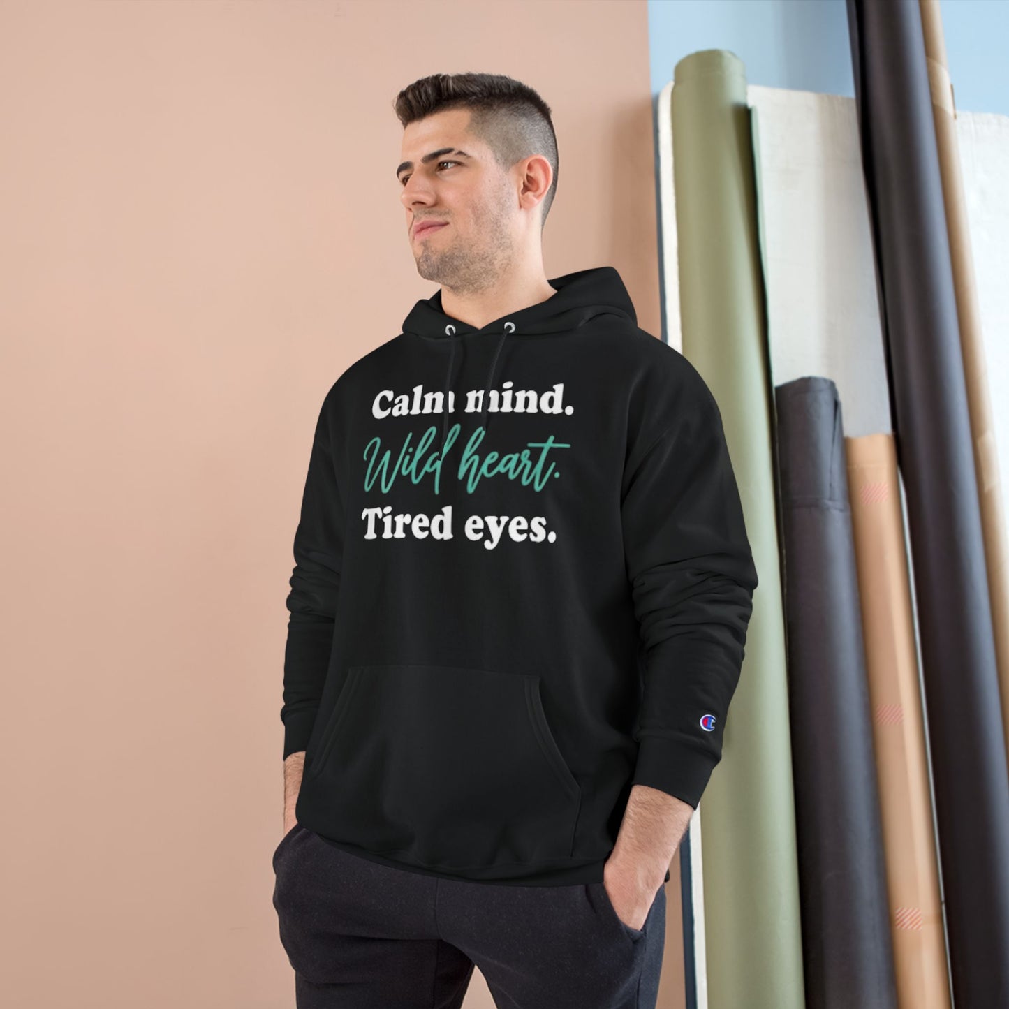 Calm Mind Wild Heart Hoodie | Motivational Champion Sweatshirt, Cozy Gift, Inspirational Apparel, Relaxing Outfit, Mindfulness Clothing