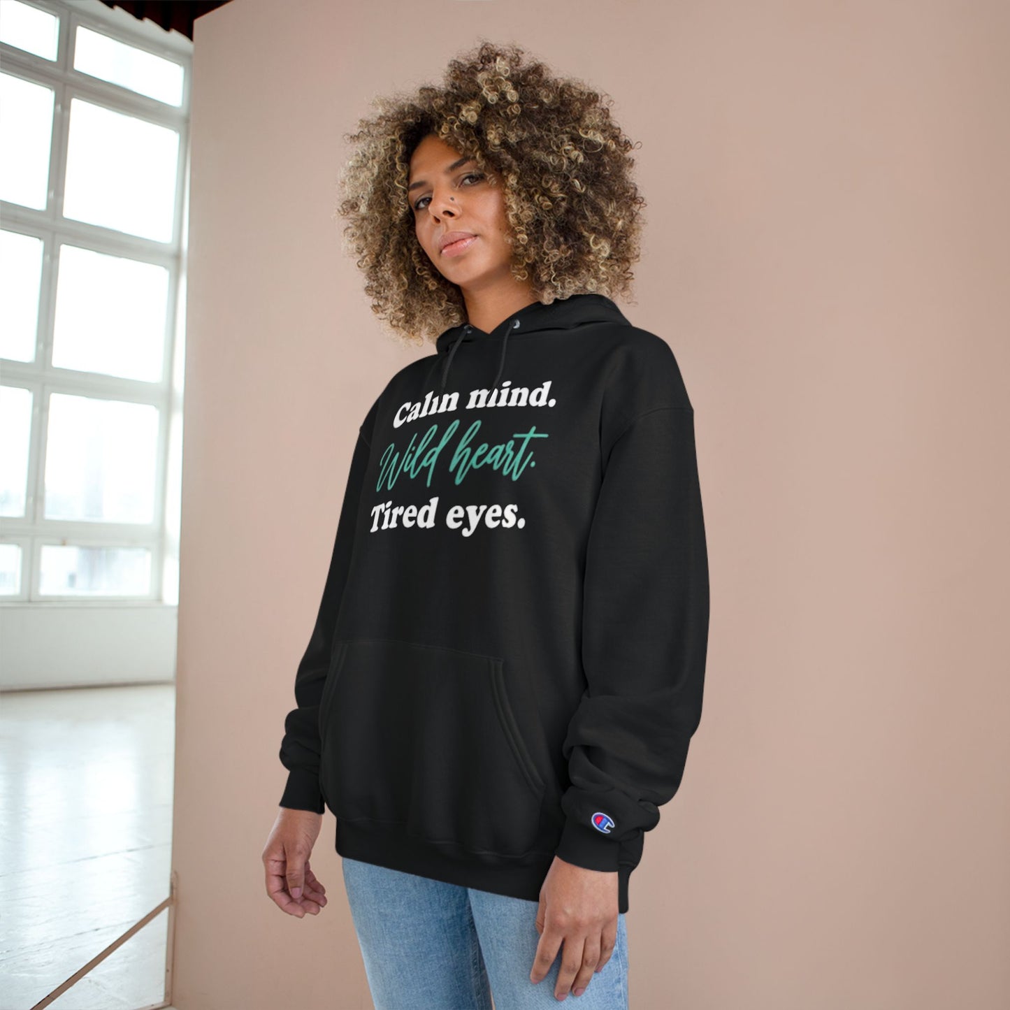 Calm Mind Wild Heart Hoodie | Motivational Champion Sweatshirt, Cozy Gift, Inspirational Apparel, Relaxing Outfit, Mindfulness Clothing
