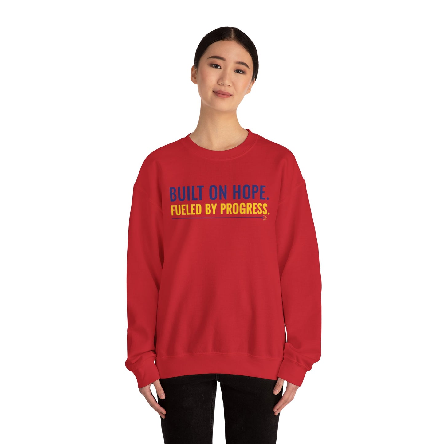 Hope & Progress Crewneck Sweatshirt, Inspirational Apparel, Cozy Layer, Gifts for Friends, Motivational Sweatshirt