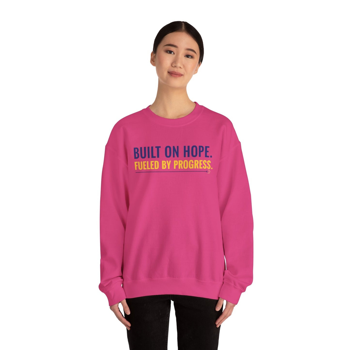 Hope & Progress Crewneck Sweatshirt, Inspirational Apparel, Cozy Layer, Gifts for Friends, Motivational Sweatshirt