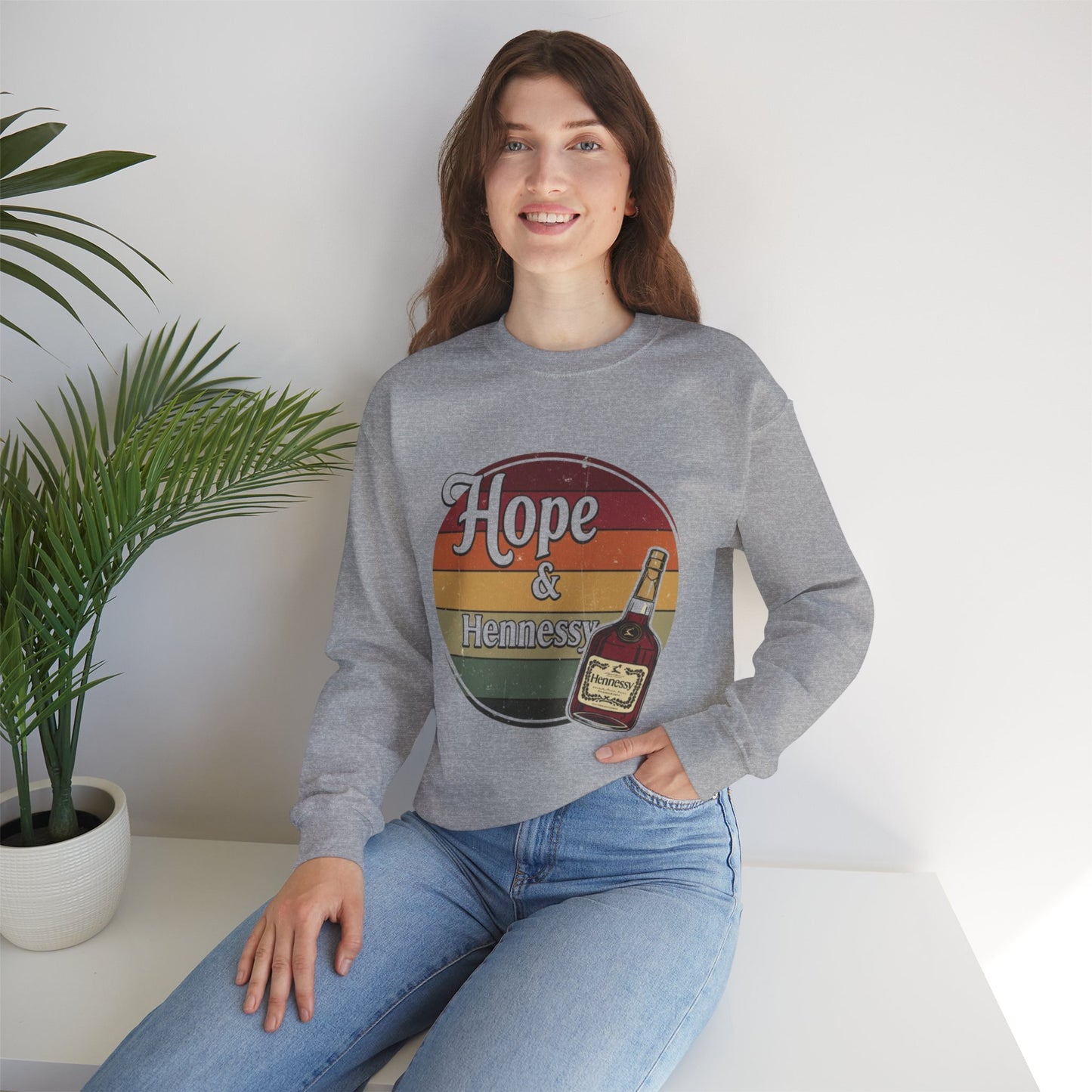 Hope & Hennessy Crewneck Sweatshirt, Unisex Sweatshirt, Vintage Style Apparel, Comfortable Casual Wear, Gift Idea for Friends