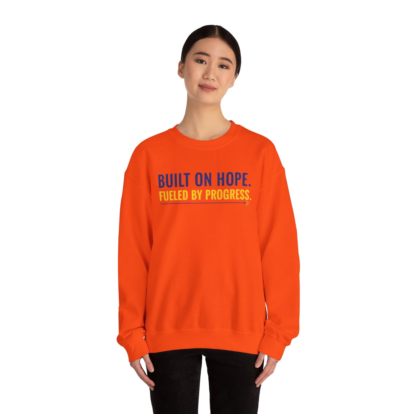 Hope & Progress Crewneck Sweatshirt, Inspirational Apparel, Cozy Layer, Gifts for Friends, Motivational Sweatshirt