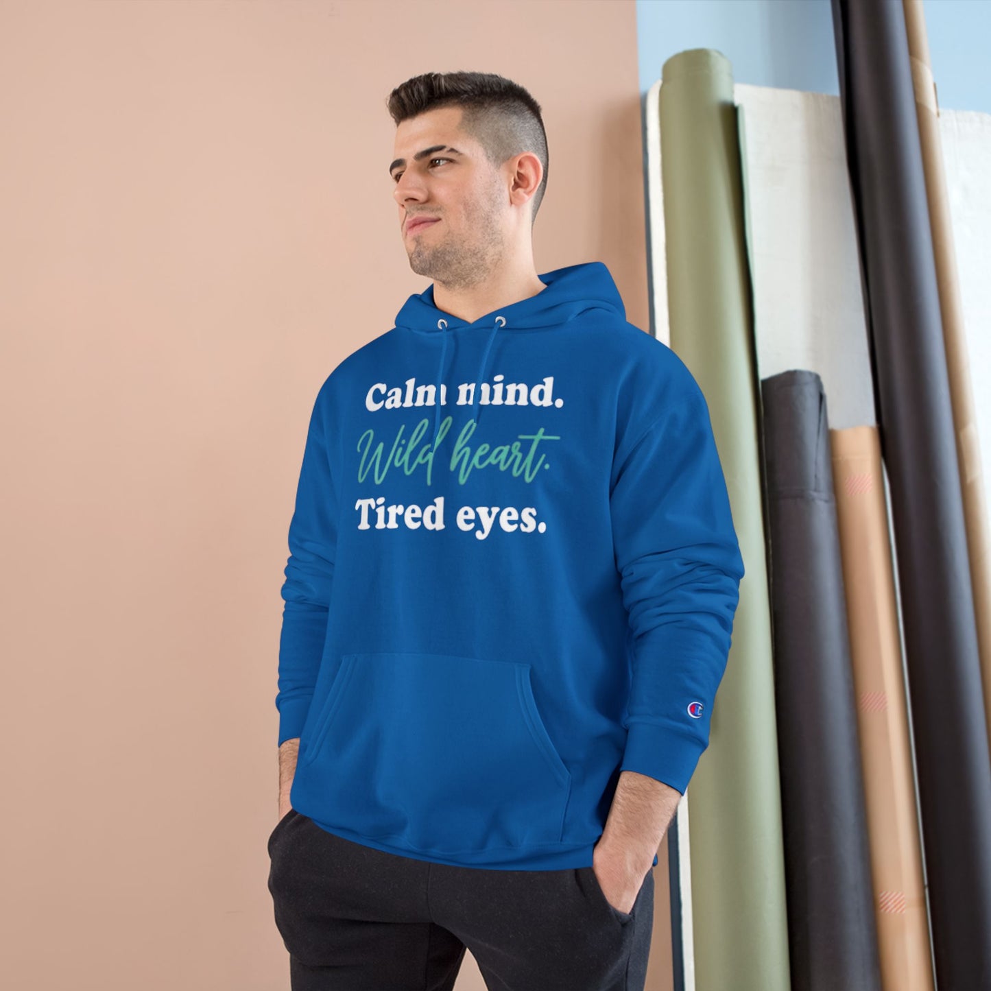Calm Mind Wild Heart Hoodie | Motivational Champion Sweatshirt, Cozy Gift, Inspirational Apparel, Relaxing Outfit, Mindfulness Clothing