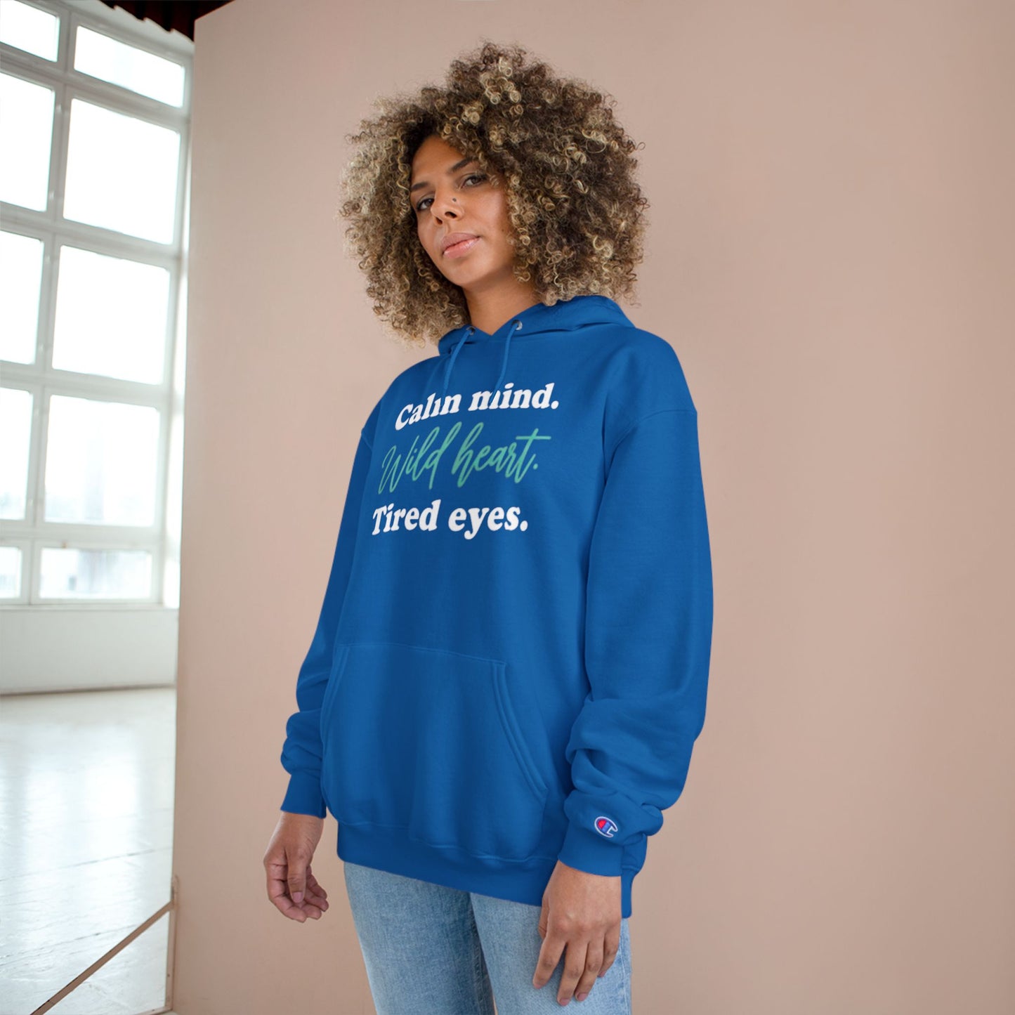 Calm Mind Wild Heart Hoodie | Motivational Champion Sweatshirt, Cozy Gift, Inspirational Apparel, Relaxing Outfit, Mindfulness Clothing