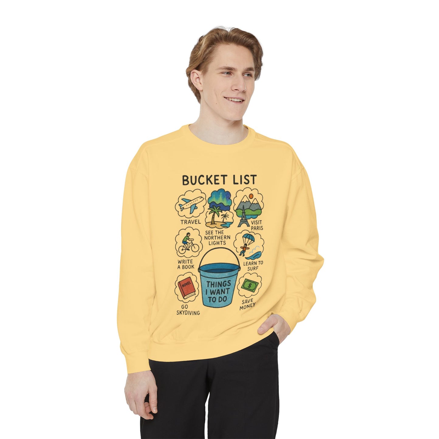 Bucket List Sweatshirt | Travel Goals, Adventure, Gift for Dreamers, Cozy Fashion, Unisex Sweatshirt