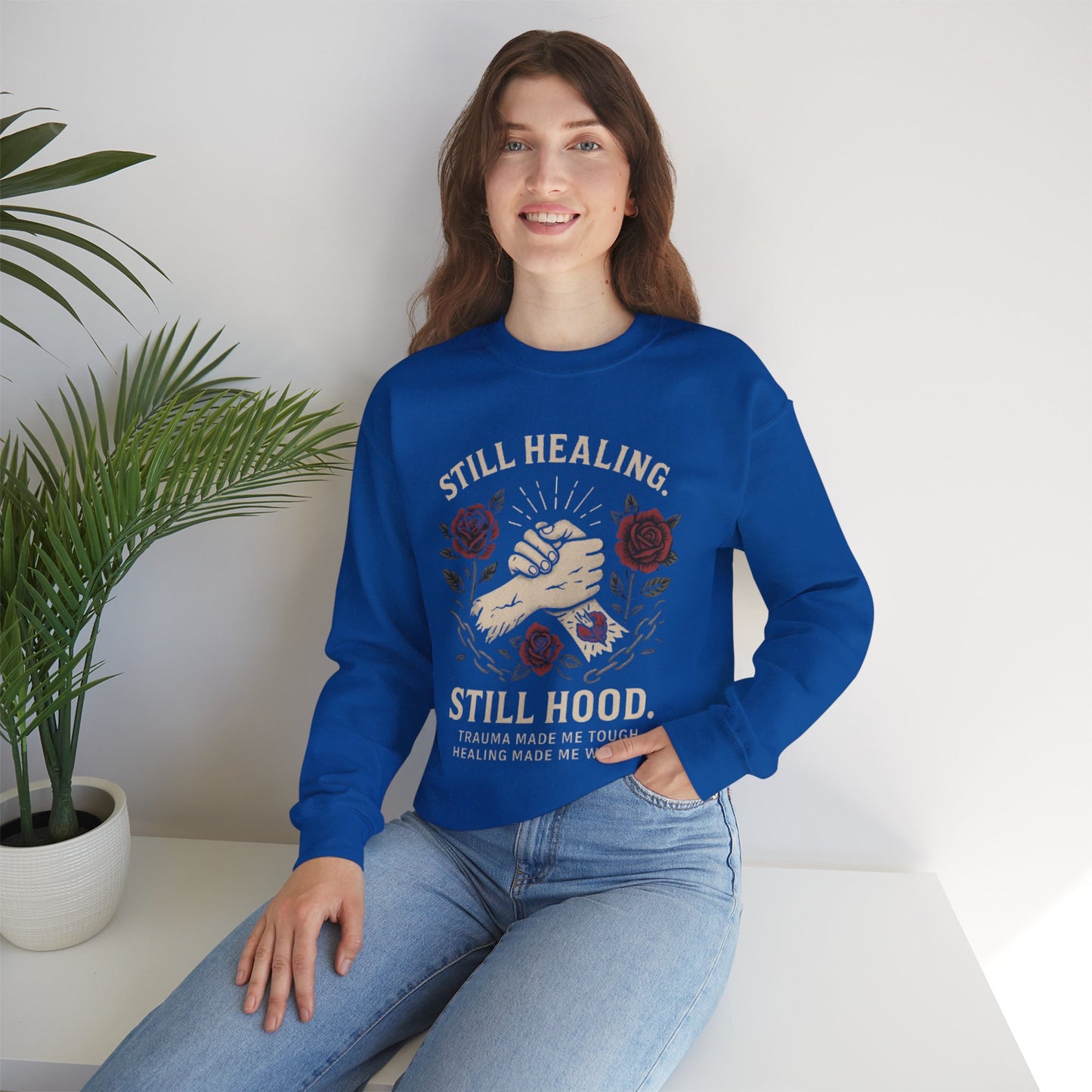 Empowering Healing Sweatshirt, Unisex Crewneck, Gifts for Mental Health Awareness, Comfort Apparel, Inspirational Fashion