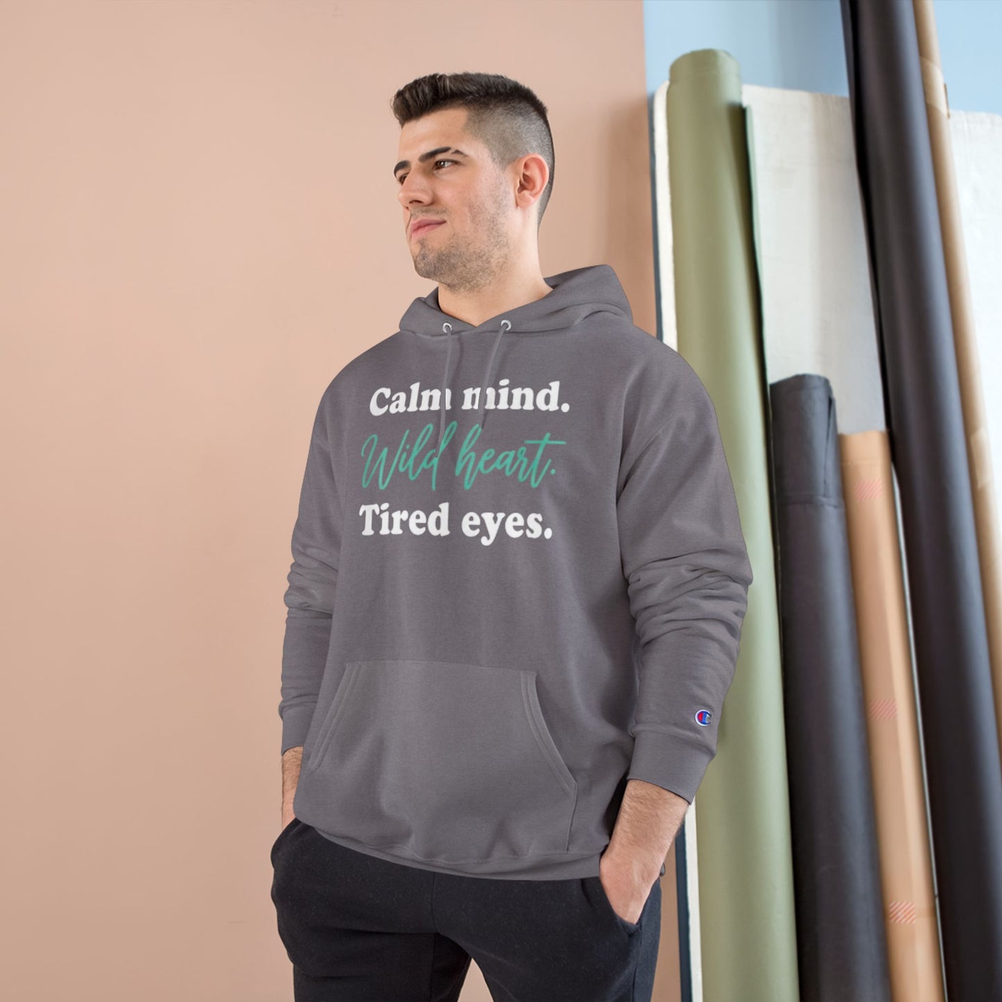 Calm Mind Wild Heart Hoodie | Motivational Champion Sweatshirt, Cozy Gift, Inspirational Apparel, Relaxing Outfit, Mindfulness Clothing