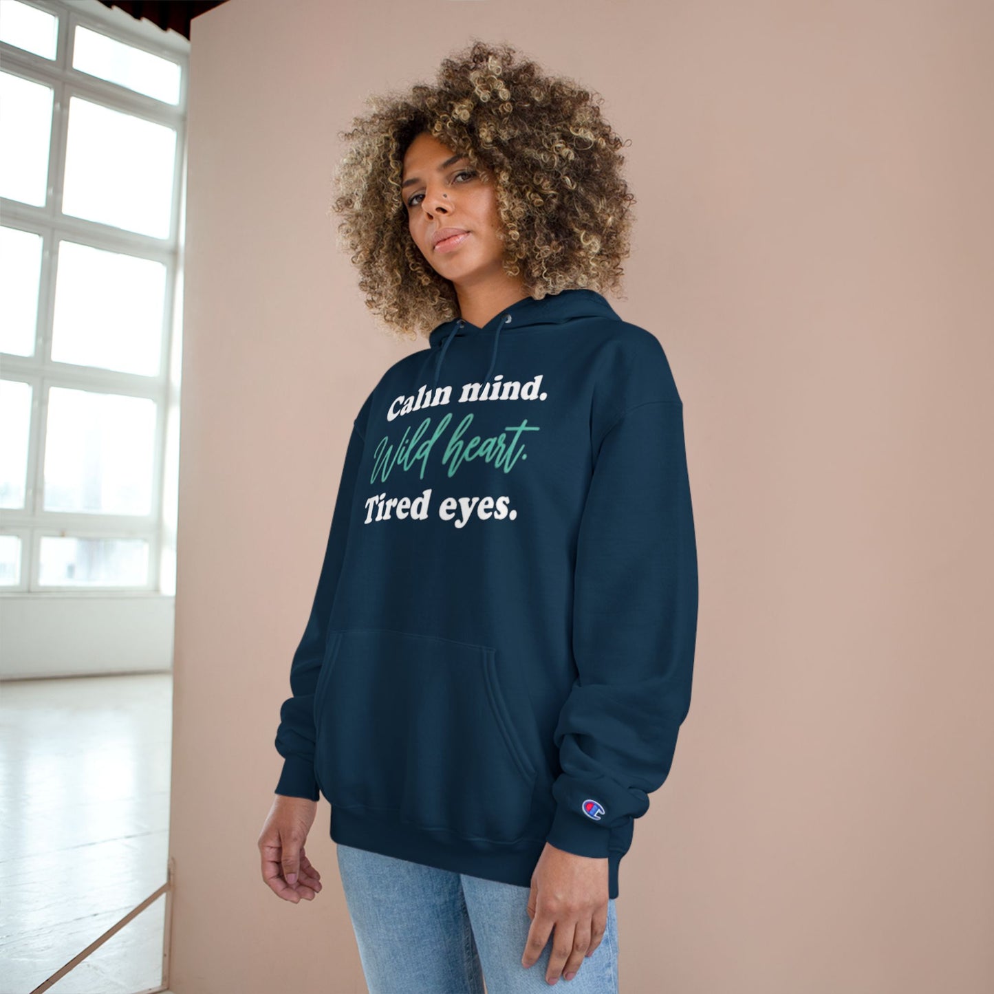 Calm Mind Wild Heart Hoodie | Motivational Champion Sweatshirt, Cozy Gift, Inspirational Apparel, Relaxing Outfit, Mindfulness Clothing