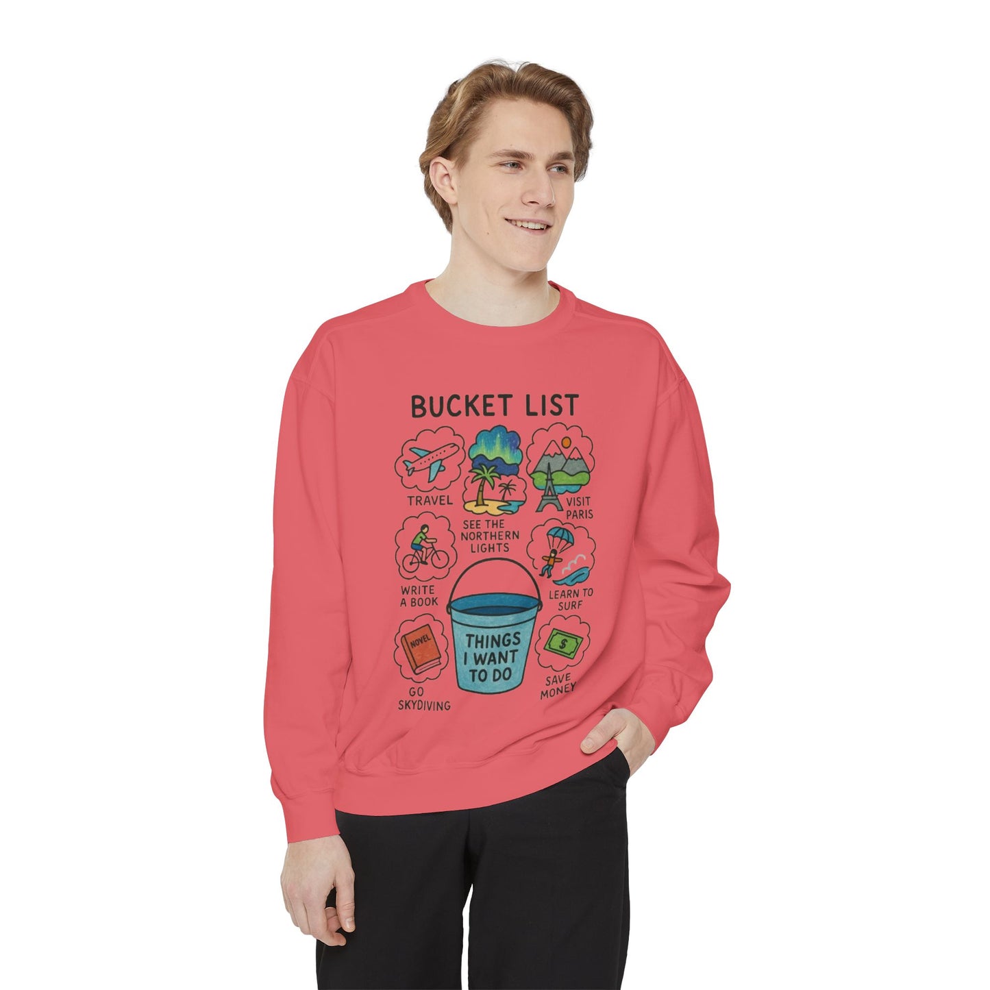 Bucket List Sweatshirt | Travel Goals, Adventure, Gift for Dreamers, Cozy Fashion, Unisex Sweatshirt