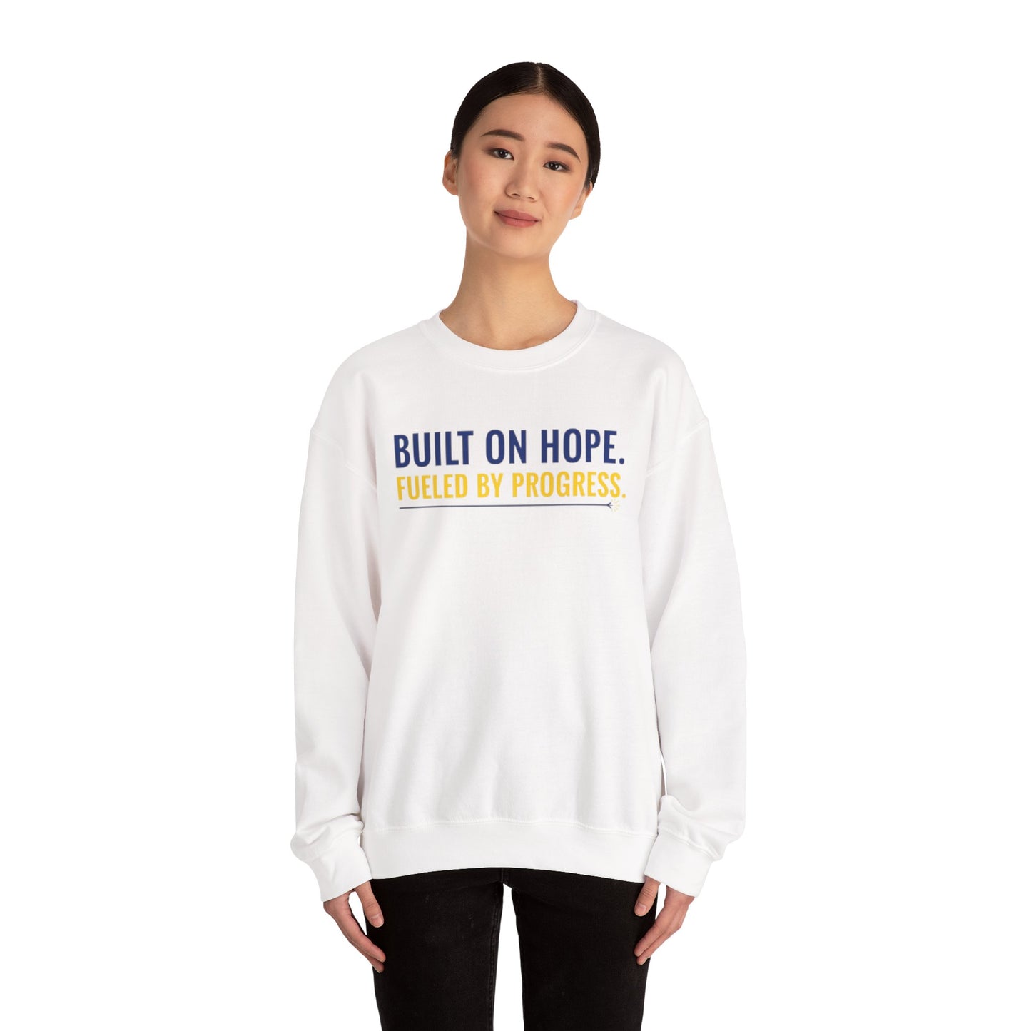 Hope & Progress Crewneck Sweatshirt, Inspirational Apparel, Cozy Layer, Gifts for Friends, Motivational Sweatshirt