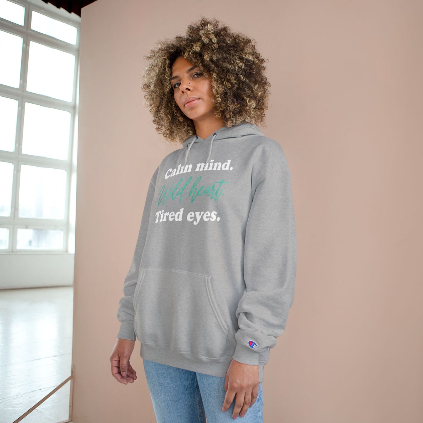 Calm Mind Wild Heart Hoodie | Motivational Champion Sweatshirt, Cozy Gift, Inspirational Apparel, Relaxing Outfit, Mindfulness Clothing