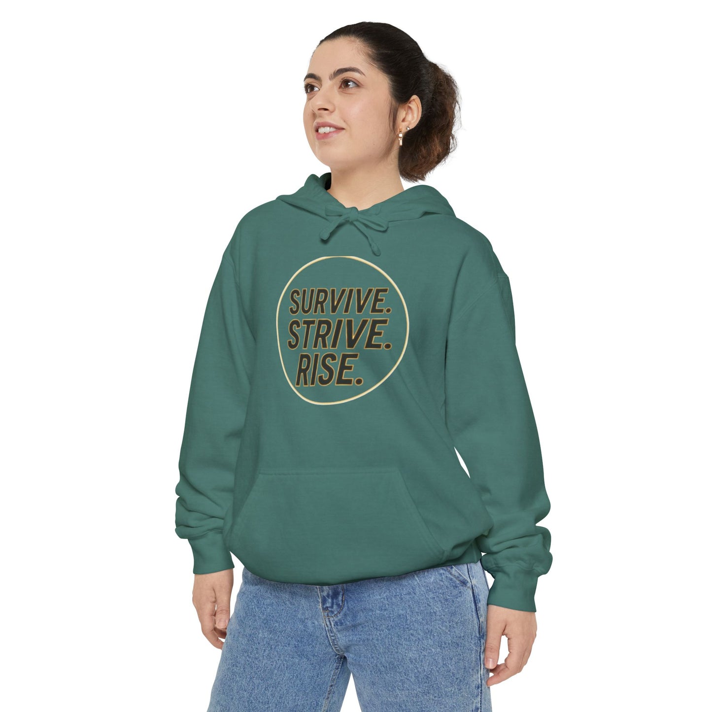 Survive. Strive. Rise. Unisex Garment-Dyed Hoodie, Motivational Hoodie, Cozy Sweatshirt, Gift for Him/Her, Casual Wear, Inspirational [...]