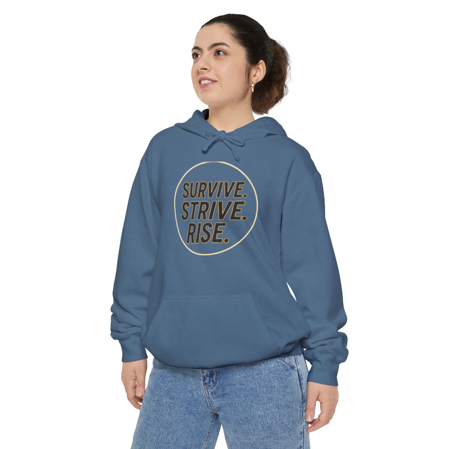 Survive. Strive. Rise. Unisex Garment-Dyed Hoodie, Motivational Hoodie, Cozy Sweatshirt, Gift for Him/Her, Casual Wear, Inspirational [...]