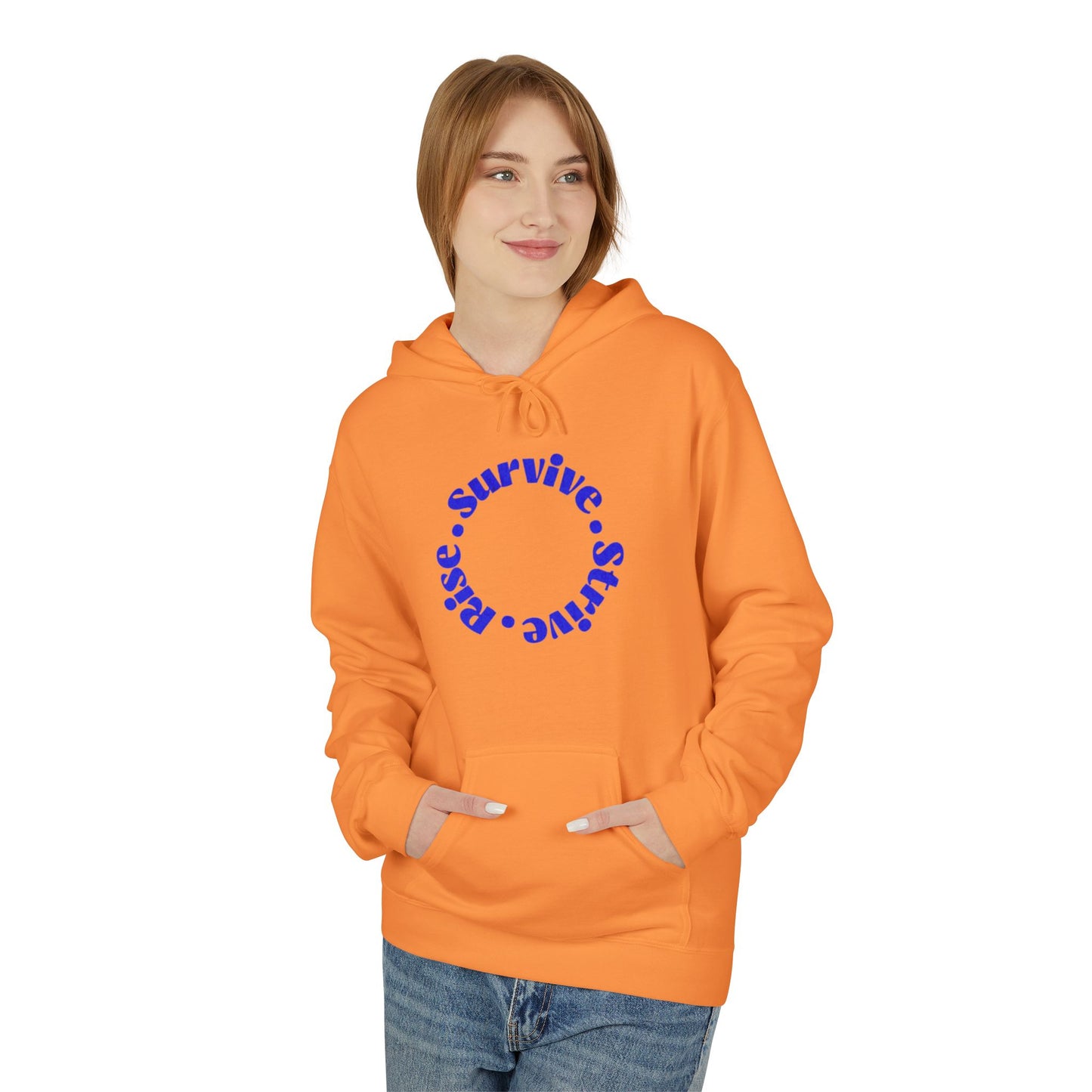 Survive, Shine, Rise Hoodie | Motivational Unisex Fleece Sweatshirt for Daily Inspiration, Gift for Friends, Cozy Loungewear