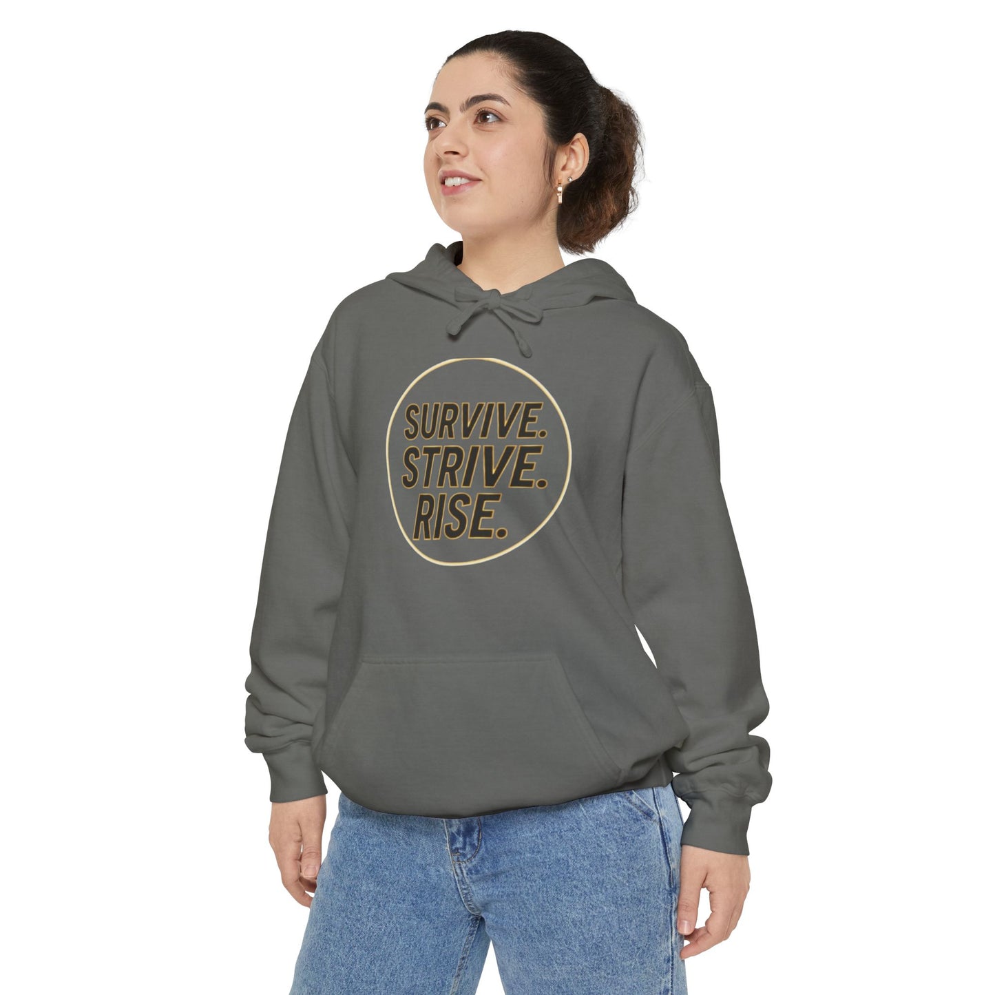 Survive. Strive. Rise. Unisex Garment-Dyed Hoodie, Motivational Hoodie, Cozy Sweatshirt, Gift for Him/Her, Casual Wear, Inspirational [...]