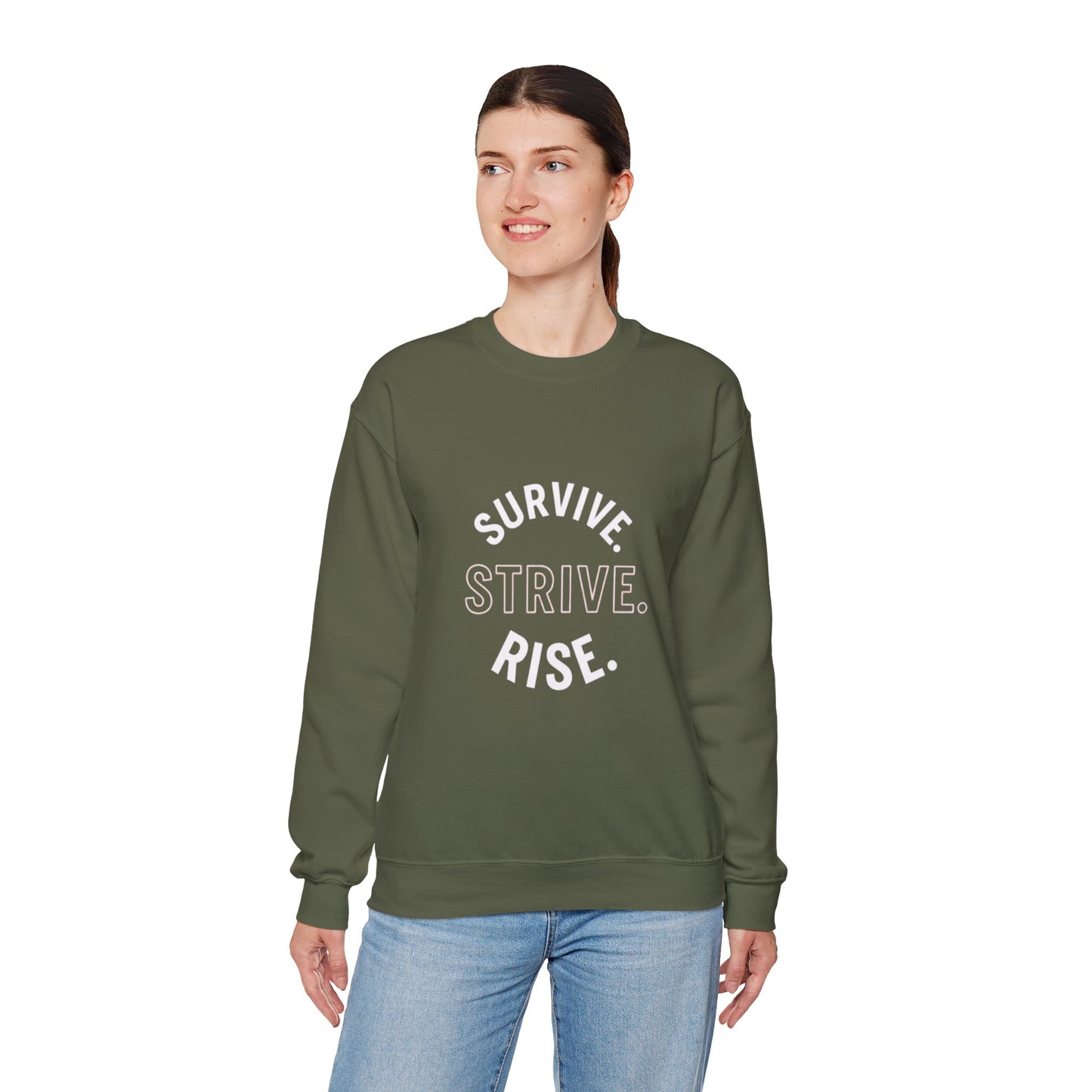Empowerment Crewneck Sweatshirt: Survive, Strive, Rise - Motivational Apparel, Unisex Sweatshirt, Cozy Gift, Inspirational Fashion, [...]
