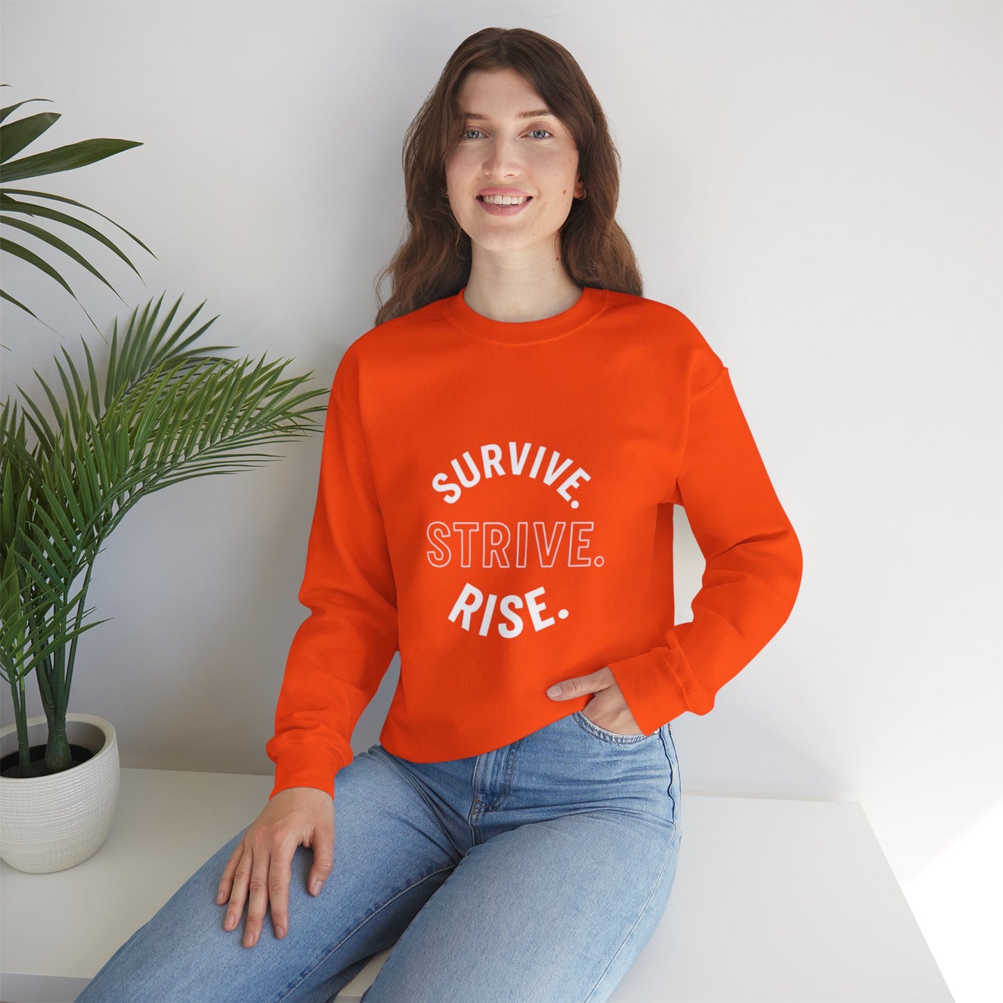 Empowerment Crewneck Sweatshirt: Survive, Strive, Rise - Motivational Apparel, Unisex Sweatshirt, Cozy Gift, Inspirational Fashion, [...]