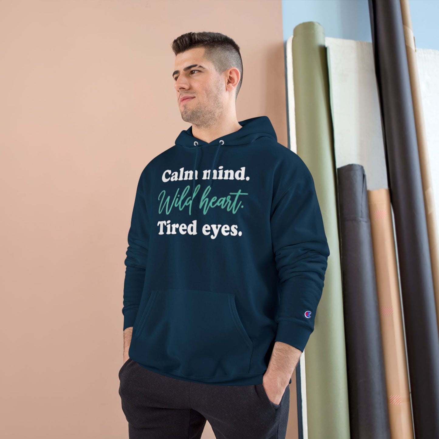 Calm Mind Wild Heart Hoodie | Motivational Champion Sweatshirt, Cozy Gift, Inspirational Apparel, Relaxing Outfit, Mindfulness Clothing
