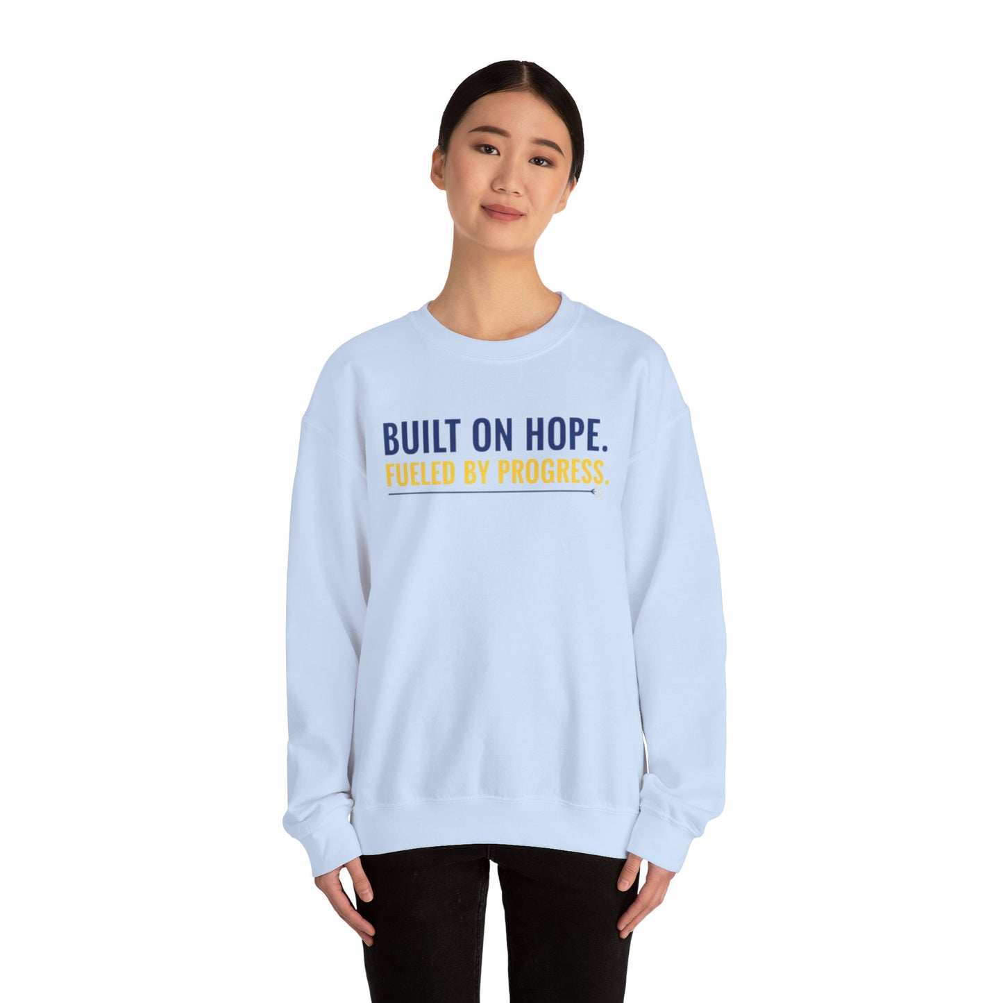 Hope & Progress Crewneck Sweatshirt, Inspirational Apparel, Cozy Layer, Gifts for Friends, Motivational Sweatshirt