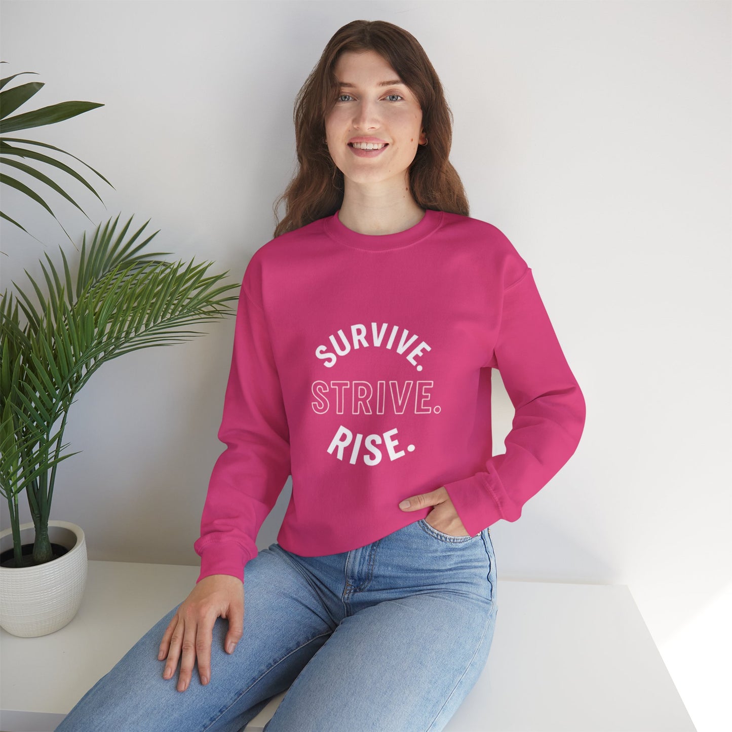 Empowerment Crewneck Sweatshirt: Survive, Strive, Rise - Motivational Apparel, Unisex Sweatshirt, Cozy Gift, Inspirational Fashion, [...]