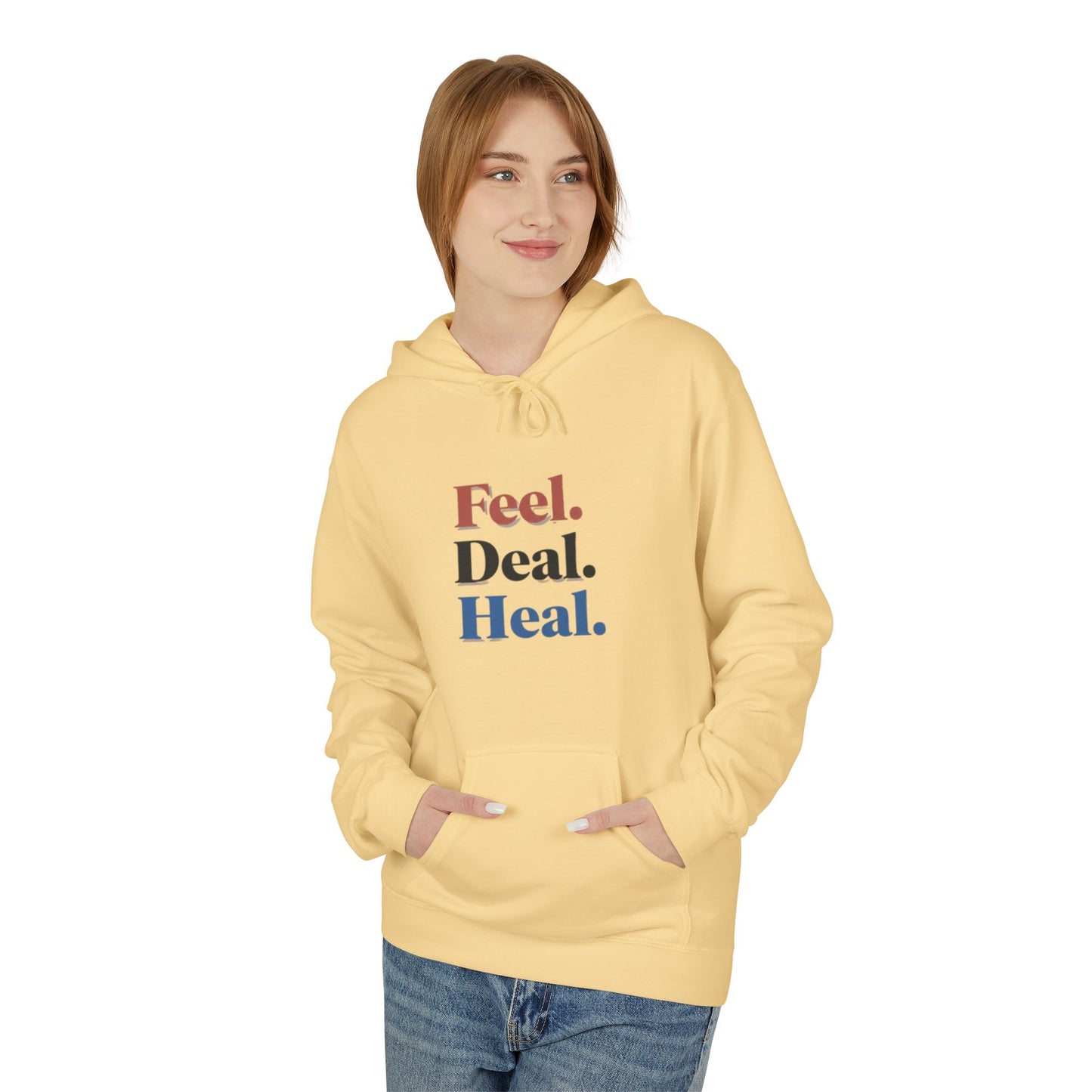 Unisex Motivational Hoodie | Feel. Deal. Heal. | Softstyle Fleece | Inspirational Gift | Comfortable Casual Wear | Cozy Sweatshirt for [...]