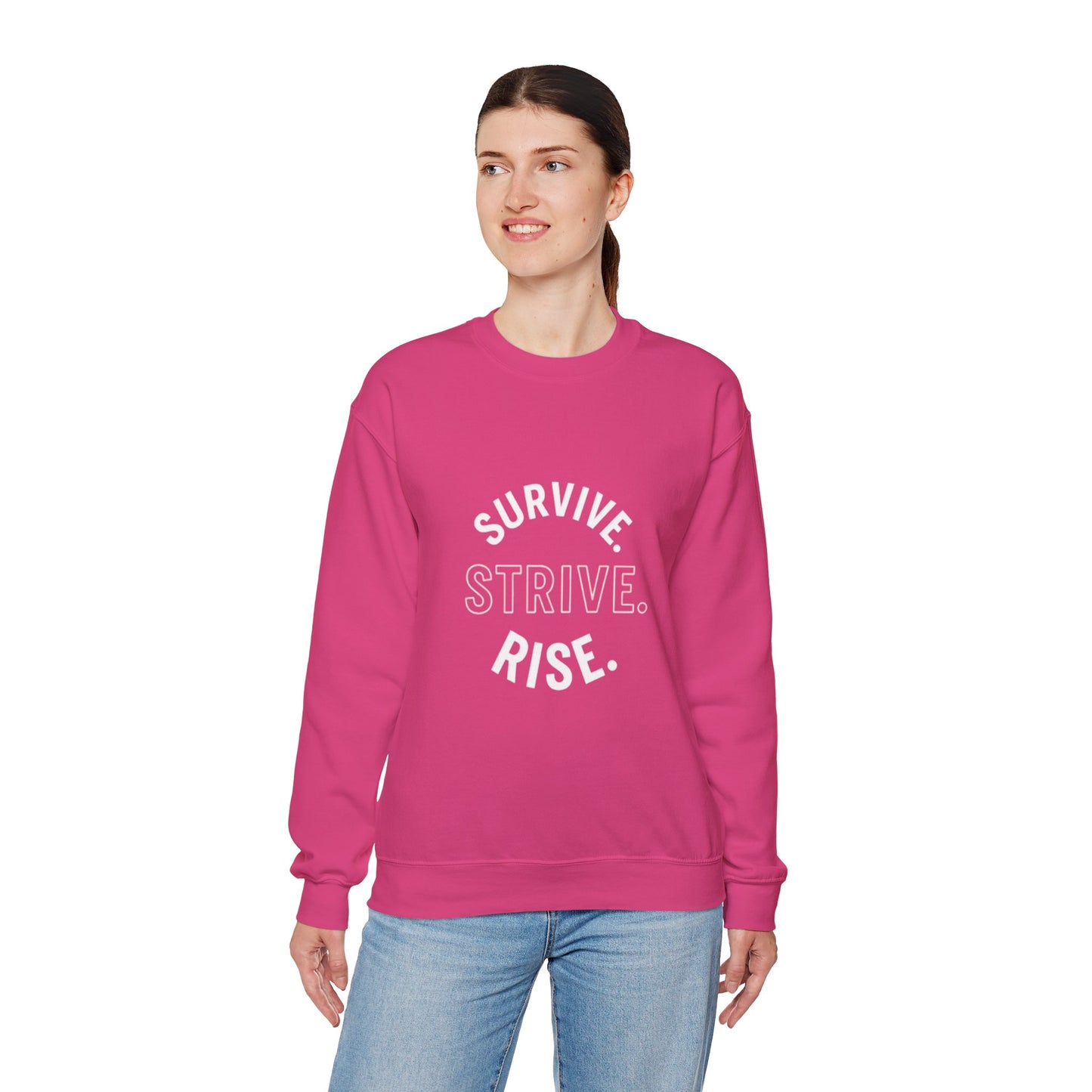Empowerment Crewneck Sweatshirt: Survive, Strive, Rise - Motivational Apparel, Unisex Sweatshirt, Cozy Gift, Inspirational Fashion, [...]