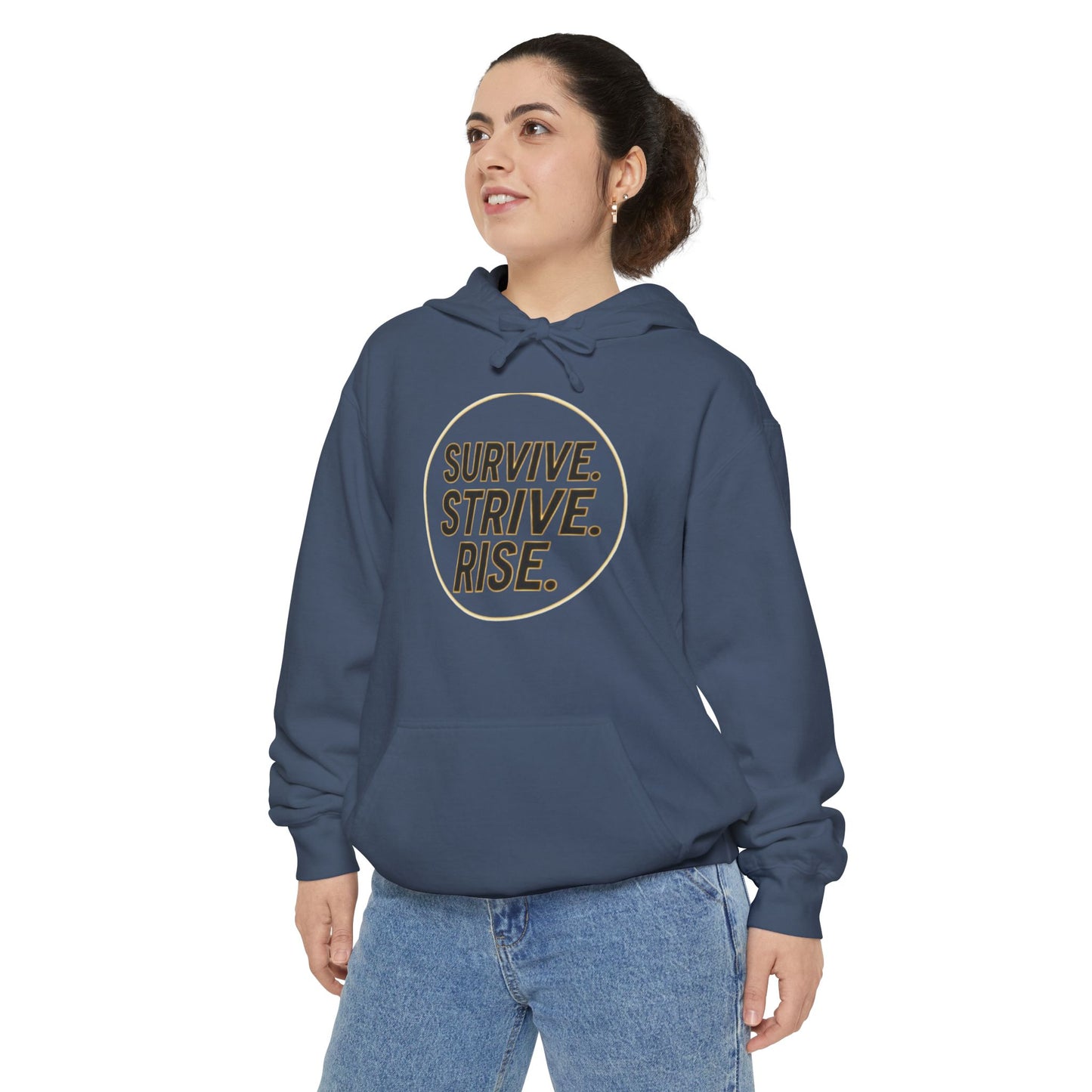 Survive. Strive. Rise. Unisex Garment-Dyed Hoodie, Motivational Hoodie, Cozy Sweatshirt, Gift for Him/Her, Casual Wear, Inspirational [...]