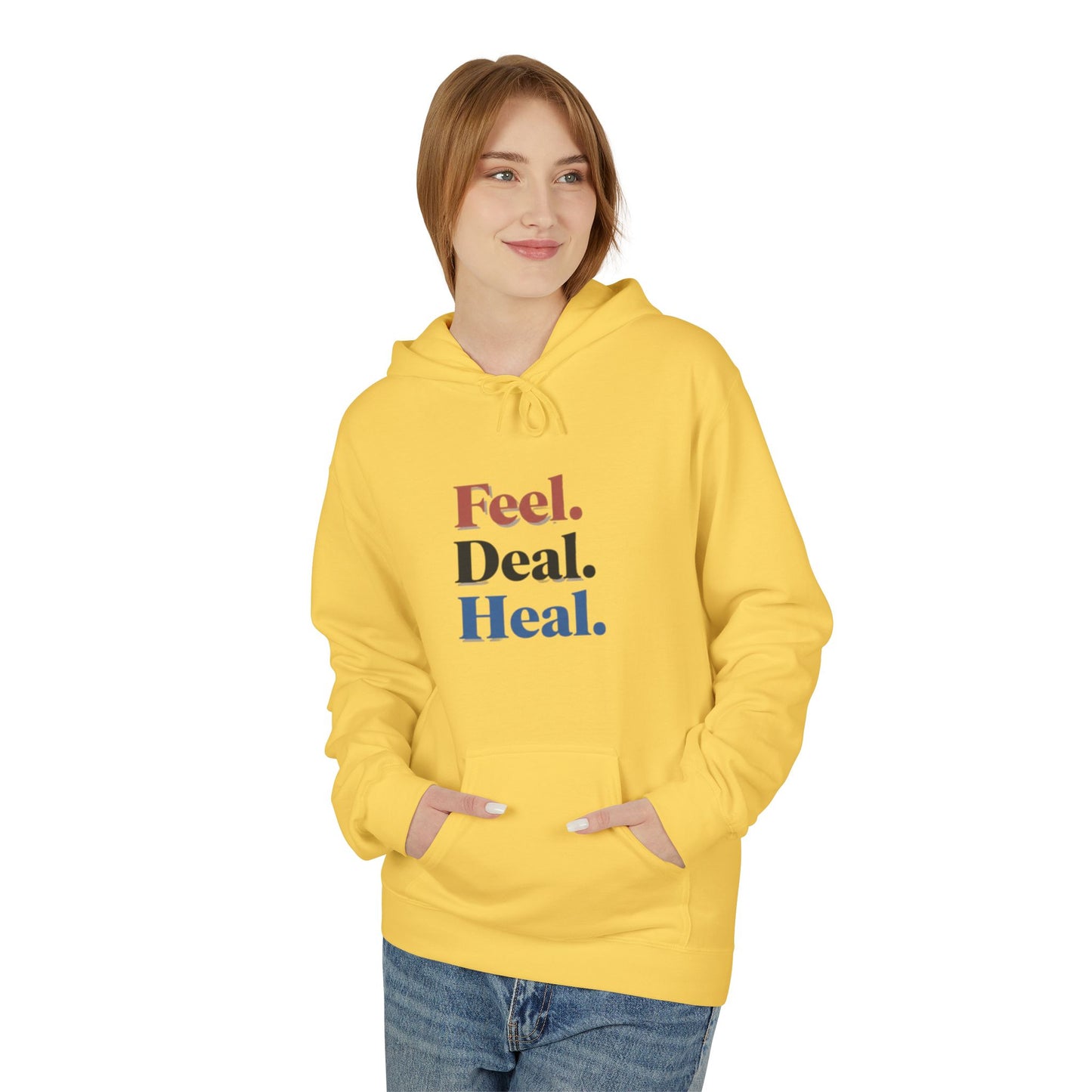 Unisex Motivational Hoodie | Feel. Deal. Heal. | Softstyle Fleece | Inspirational Gift | Comfortable Casual Wear | Cozy Sweatshirt for [...]